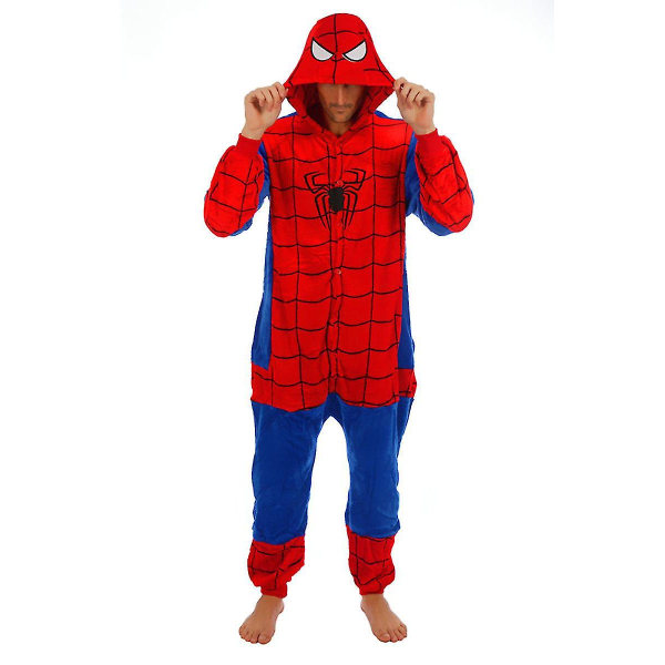 Superhjälte Spider Man Batman Onesiee Kigurumi Fancy Dress Kostym Hoody Pyjamas Spiderman M (for 160cm-170cm height)