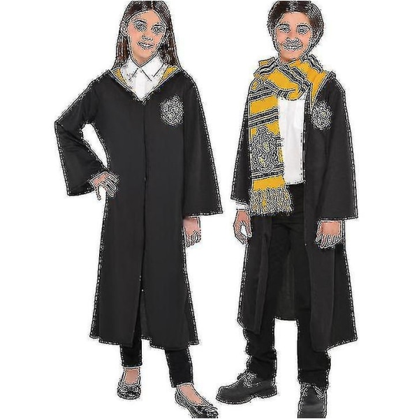 Barn Pojke Tjej Trollkarl Harry Potter Fancy Dress Kappa Kostym Cosplay Halloween Kostym Karneval Kostym yellow 125cm-5-6 Years