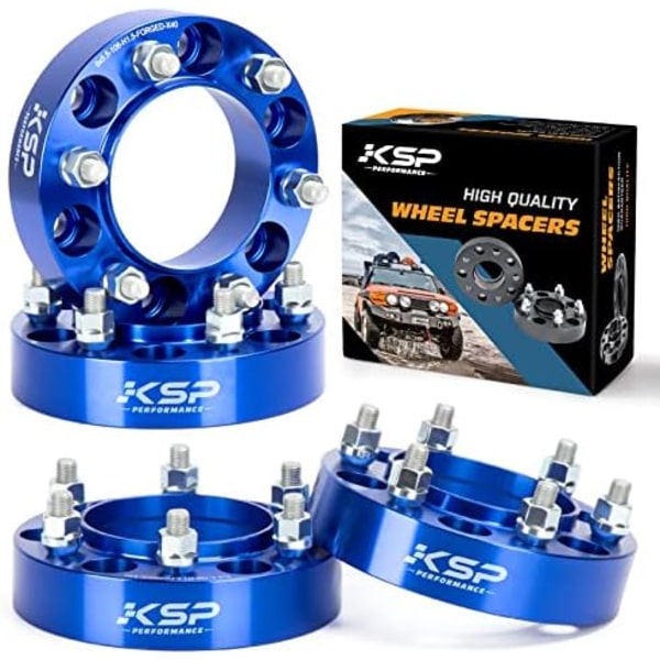 6x5,5 hjuldistanser, KSP smidda 1&#34;(25 mm) 6x139,7 mm till 6x139,7 mm gängstigning M12x1,5 navhål 108 mm adaptrar för Tacoma 4Runner Tundra F blue 6X5.5-1.5inch