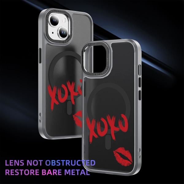 Creative Painted Pattern Frosted Magsafe Magnetic Phone Case Lämplig för Iphone och andra modeller Style C Transparent Black Ypcx0275