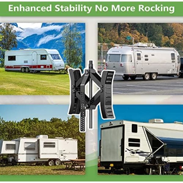 RVPNR RV Hjulklossstabilisator,Camper X Chocks Hjulstabilisator, Heavy Duty Hjulklossar för släpvagnar (2 paket) med insexhylsa, råtta Black