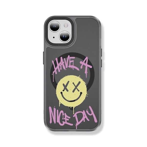 Creative Painted Pattern Matte Hudvänlig Magsafe Magnetic Phone Case Lämplig för Iphone och andra modeller Style D Transparent Black Ypcx
