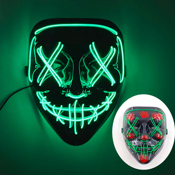 Ny Halloween-mask Horror Venom med LED-ljus - Cosplay-kostym, smink, balfest 06