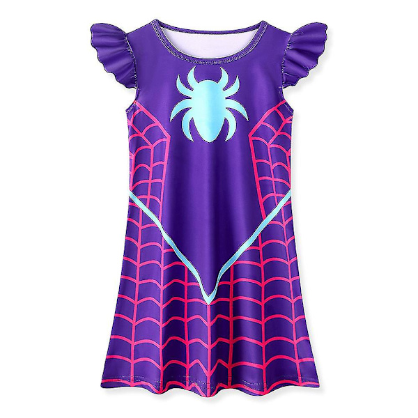 4-9 år Barn Flickor Klänning Spiderkvinna Gwen Stacy Klänningar Casual Klänning Sovkläder Nattklänning Presentatör B 7-8Years
