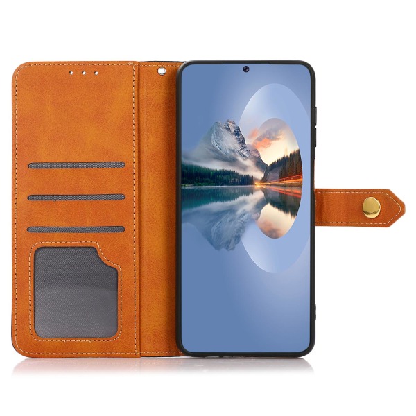 Khazneh For Xiaomi Poco F5 Pro 5g / Redmi K60 Pro 5g / K60 5g Pu Läder Cover Kohud Texture Plånboksställ Case Brown