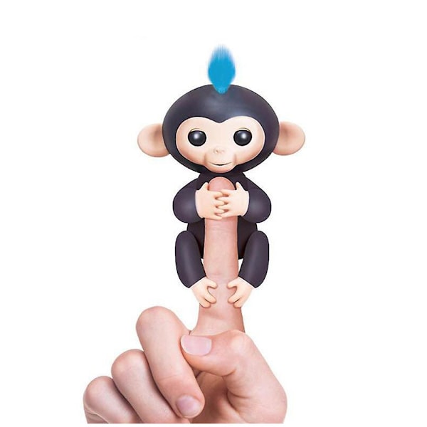 Actionfigur Glad Monkey Finger Baby Monkey Elektronisk Husdjur Barn Fingertop Monkey Smart Pet Interaktiv Leksak För Barn Present deep blue