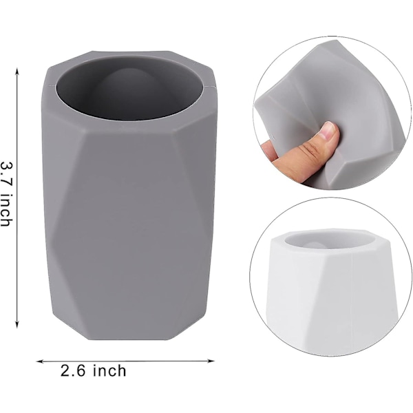 4-pack pennhållare i silikon, pennhållare för skrivbord, geometrisk sminkborsthållare, kreativ design pennkopp för kontorsskola, hem null none