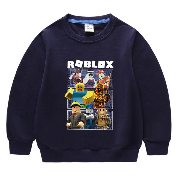 Roblox tröja i bomull med rund hals - navy blue 130cm