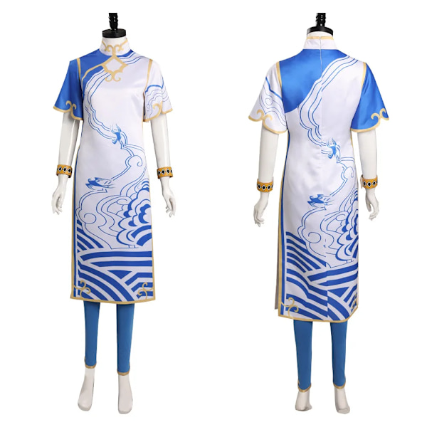 Chun Li Cosplay Kostym Spel Fighter AKI Klänning Jamie Jumpsuit Baddräkt Kappa Kvinnlig Baddräkt SF Kvinnor Outfit Halloween Fest Sui XS Costume F