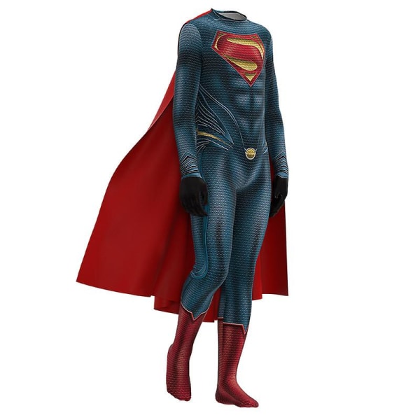 Man Of Steel Cos, Superman Hero, Clark Kent, Bodysuit, Carnival, Halloween Cosplay Costume blue 120cm