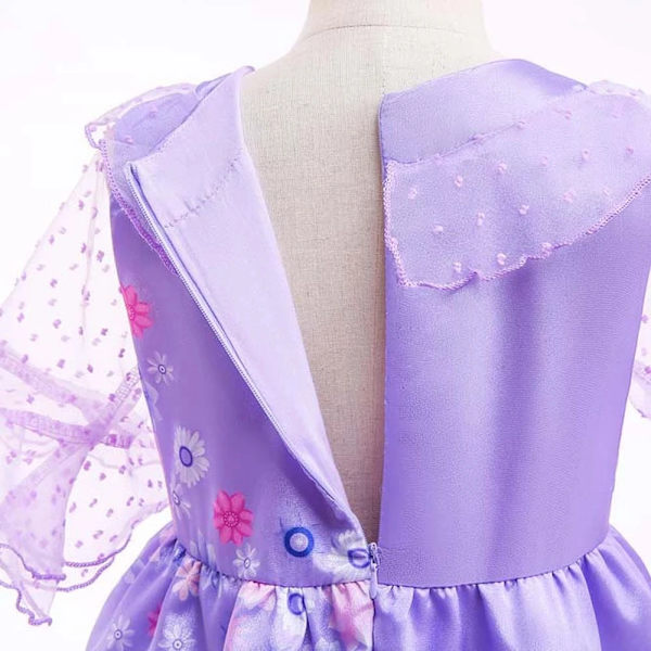 Blomster Encanto Kostym Isabella Charm Klänning Flickprinsessklänning Fantasy Fest Barnkläder only wig 1 4T(Size 110)