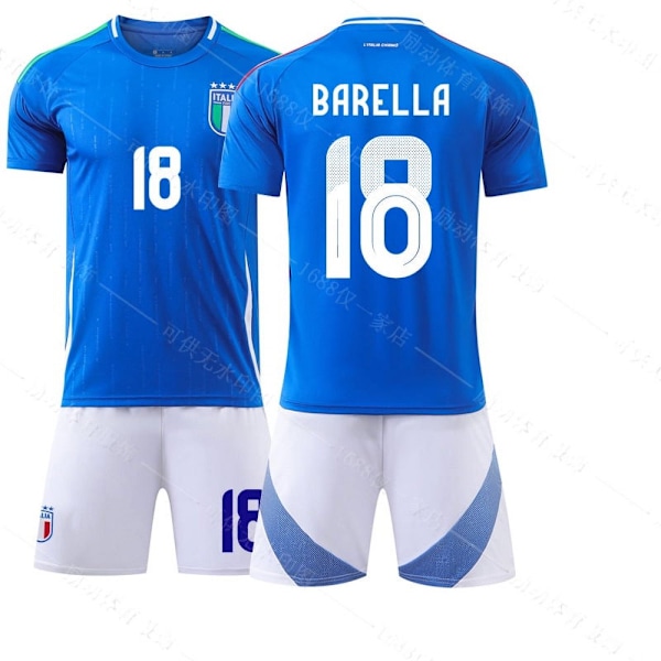 2425 Italiens hemmatröja EM-fotbollskläder nr 14 Kiyeza 18 Barrera no.14+socks+protectivegear #18