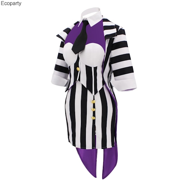 Halloween Carnival Suit Beetle Michael Keaton Cosplay Kostym Klänning Svart och Vit Randig Uniform Kvinnor Bröllop Outfit 2024 M Women