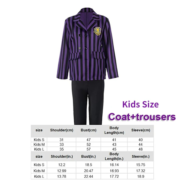 Wednesday Addams Cosplay Familjekostym Vuxna Barn Nevermore Skola Uniform Jacka Kjol Kostym för Kvinnor Halloween Festkläder One Size Full set 4 kids
