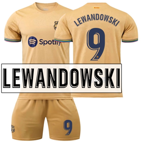 22 Barcelona tröja  Bortamatch NO. 9 Lewandowski tröja XL(180185cm)