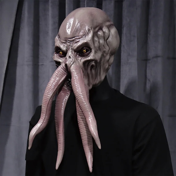 Baldur's Gate 3 Lllithid Mind Flayer Squiddy Mask Bläckfiskmonster Latexhjälm Halloween Cosplay Party Kostymrekvisita Dekoration A