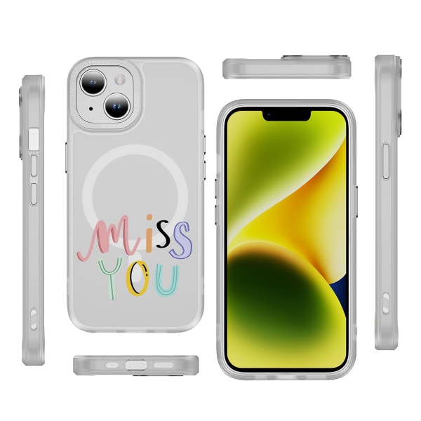 Creative Painted Pattern Matt Magsafe Magnetic Phone Case Lämplig för Iphone 15 Case och andra modeller Style D Transparent Ypcx0192