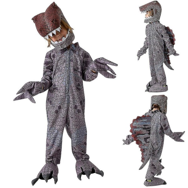 Barn Dinosaur Spinosaurus Jumpsuit Halloween Cosplay Carnival Party Dräkt Outfit Set 4-5Years