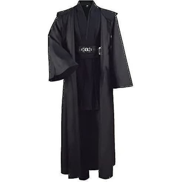 Vuxen Tunika Kostym För Jedi Outfit Skywalker Halloween Cosplay Kostym Huvrock Kappa Full Set Uniform Tre versioner Black Medium