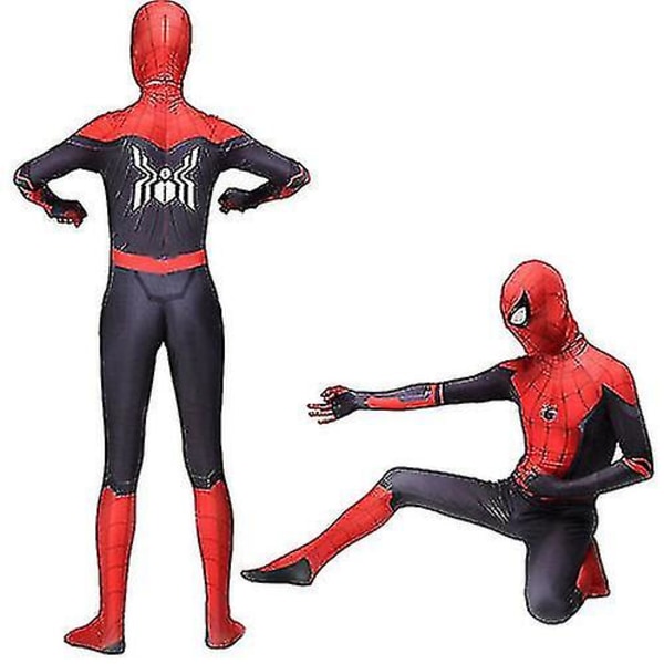 Spider-Man Into The Superhero Costume Kids Miles Morales Cosplay Vuxen Red 140cm