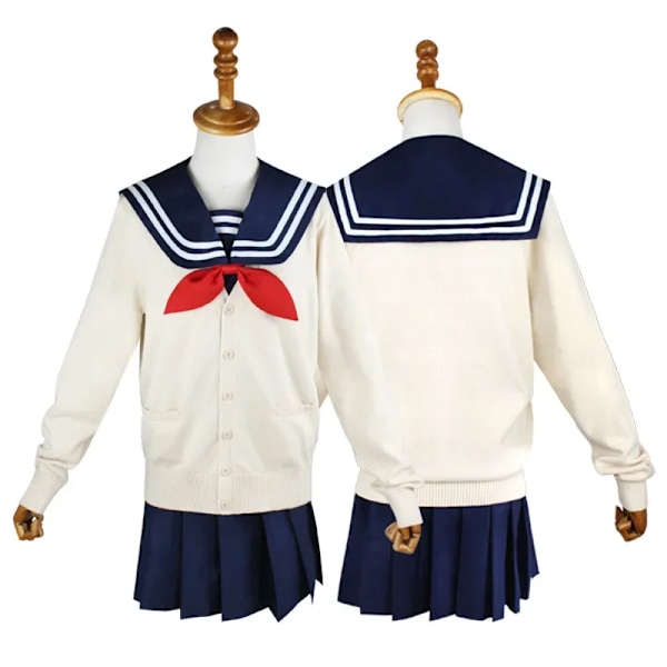 Anime My Hero Academia Himiko Toga Cosplay Kostym JK Uniform Kjolar Tröja Kappa Halloween Jul Kläder Kvinnor L 4