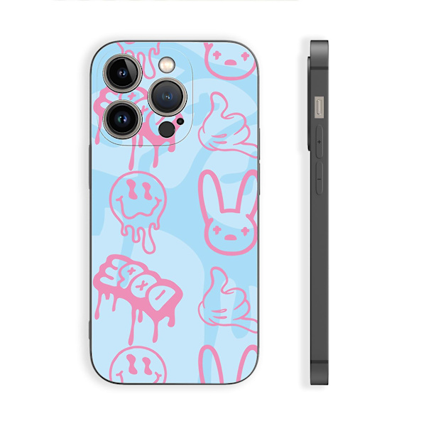 Creative Cartoon Tpu Gummi Stötsäkert Phone case För Iphone 15 Case Series Style H Svart Ypdt1383