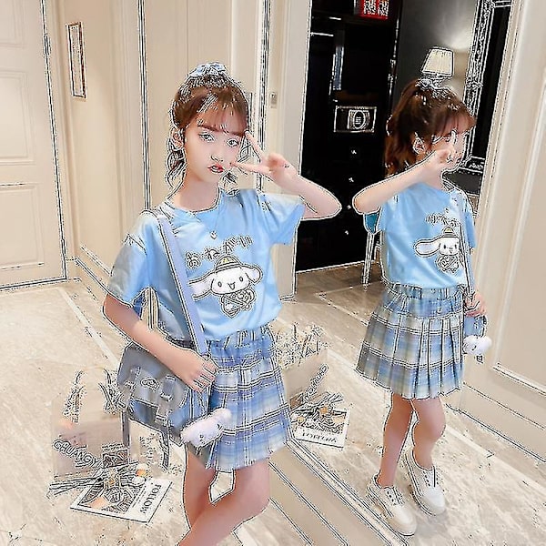Sanrio Cinnamoroll My Melody Girls Jk Suit Kawaii T-shirt Blus Plisserad Kjol Sommar Bomull Shorts S My Melody 130