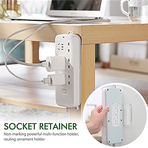 4st självhäftande Power Strip Fixator Väggmonterad Power Strip Hållare Stansfri Power Strip Fixator Hållare Montering För Power Strip, Wifi Rou null none