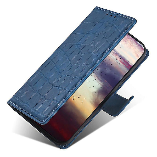 För Xiaomi 13 Ultra Flip phone case Crocodile Texture Pu Läder Skin-touch cover Blue