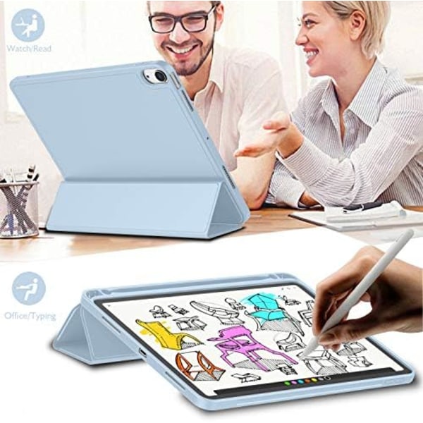 iMieet New iPad Air 5th Generation Case 2022/iPad Air 4th Generation Case 2020 10,9 tum med pennhållare [Support Touch ID och iPad 2nd P Sky Blue