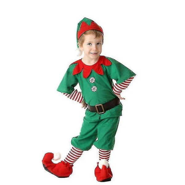 Jul förälder-barn outfit Toddler semester elf kostym Toddler jul outfit Tomtens kostym MEN 160