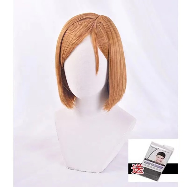 ANIMECC i lager S-2XL Kugisaki Nobara Cosplay Kostym Peruk Ficktatuering Strumpor Anime Halloween Kvinnor Uniform Full Set för Kvinnor L nobara wig