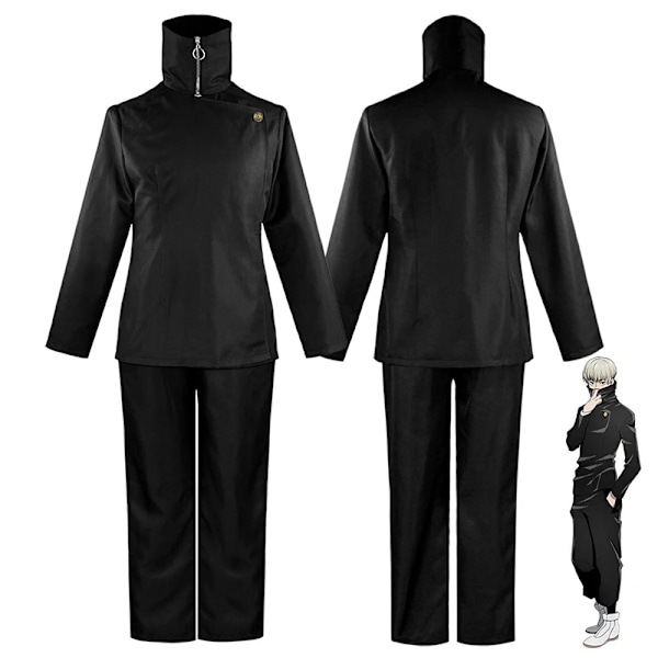 Inumaki Toge Cosplay Anime Jujutsu Kaisen Toge Inumaki Cosplay Kostym Peruk Topp Byxor Skoluniform Män Kvinnor Halloween Kostym XL Costume B