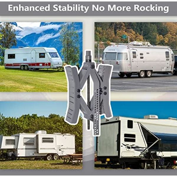 RVPNR RV Hjulklossstabilisator,Camper X Chocks Hjulstabilisator, Heavy Duty Hjulklossar för släpvagnar (2 paket) med insexhylsa, råtta Grey