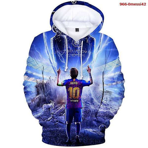Fotbollsstjärna i fotbolls-VM 2023 Messi Messi Fan Jubel Lös huva tröja 3d Hälsotyg Huvtröja Style1 s
