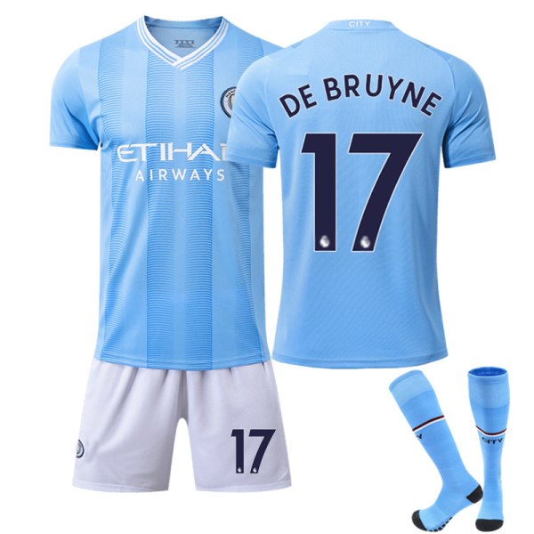 23 Manchester City hemmafotbollströja nr 17 De Bruyne tröjaset #26