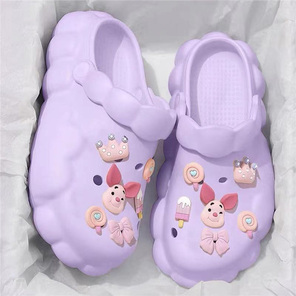 Moln Winnie the Pooh street kvinnliga sommartofflor Puh Björn Lila 40-41