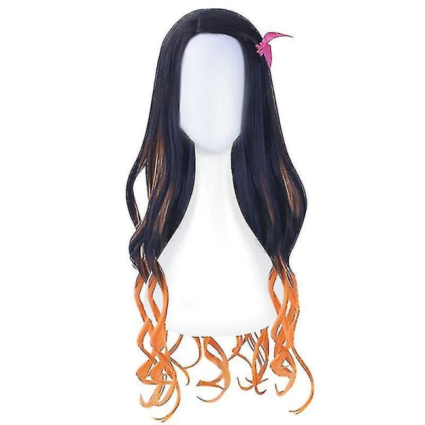 Kamado Nezuko Cosplay Anime Demon Slayer Nezuko Cosplay Dräkt Kimono Haori Peruk Kostym Kvinnor Män Vuxna Barn Halloween kostymer Wig Kids 130