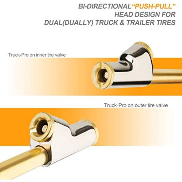 AstroAI Air Chuck 1/4&#34; FNPT Heavy Duty Dual Head Mässing Däck Chuck Kompatibel med Inflator Luftpump Kompressor Tillbehör för Truck Bus Brass-2pack
