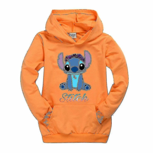 Barn Lilo And Stitch Hoodies Långärmad Sweatshirt Orange 13-14Years