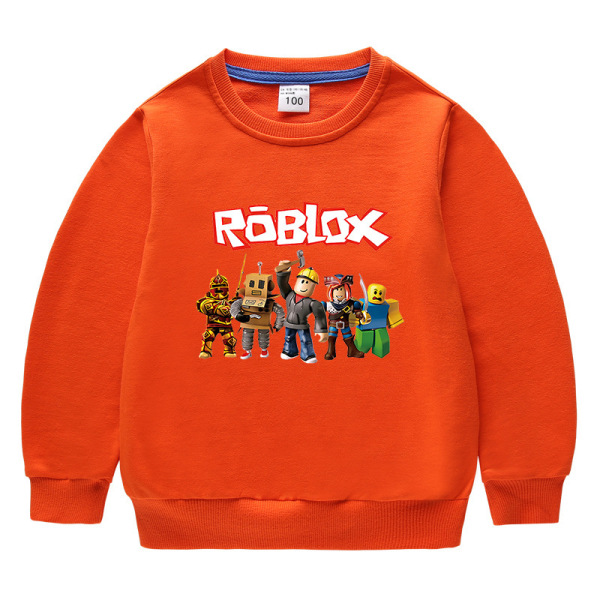 Barnkläder – Roblox tröja med rund hals – orange 110cm