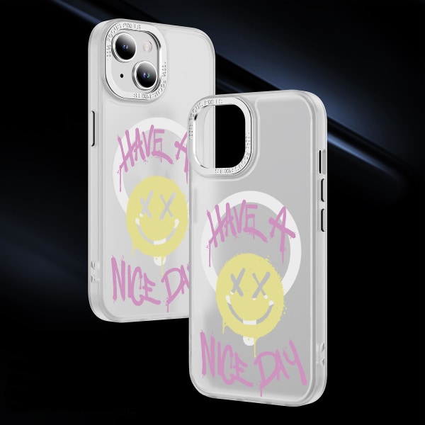 Creative Painted Pattern Matte Hudvänlig Magsafe magnetiskt phone case Lämplig för Iphone och andra modeller Style D Transparent Ypcx0135
