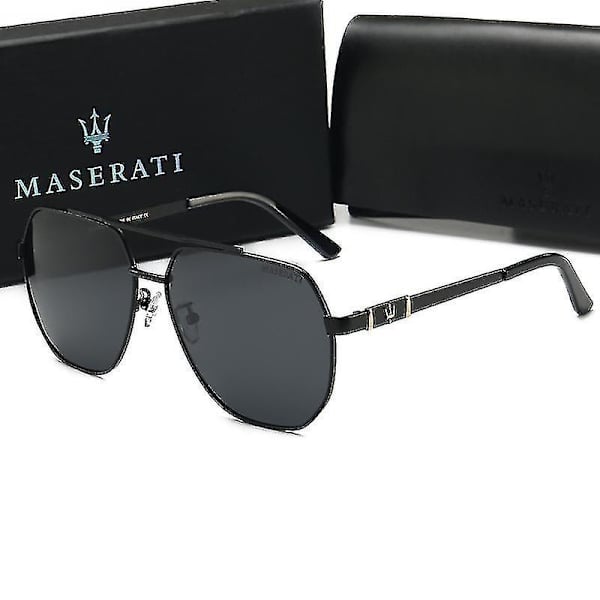 Nya Solglasögon Maserati Solglasögon med stor ram Maserati Polarized Driving Glasses Herr-1 gun black