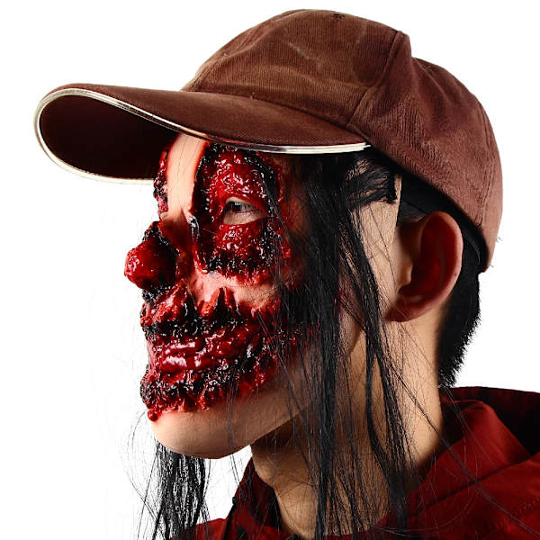 Halloween Creepy Mask Läskig Blodig Ruttna Ansikte Zombie Mask Cosplay Party Vampyr Kostym Rekvisita  Biokemisk Zombie Latex Masker Horror Mask