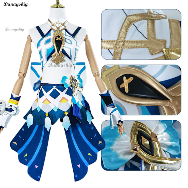 Ny Mualani Cosplay Kostym Peruk Genshin Impact Spel Dräkt Söt Uniform Klänning Halloween Fest Outfit Kvinnor Kläder Dräkt L W1