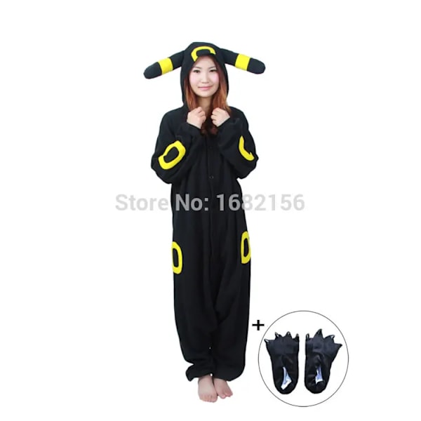 Kigurumi Vuxen Anime Cosplay Kostym Svart Umbreon Onesie Unisex Cartoon Tvättibjörn Pyjamas Fest För Kvinnlig Manlig XL Beige