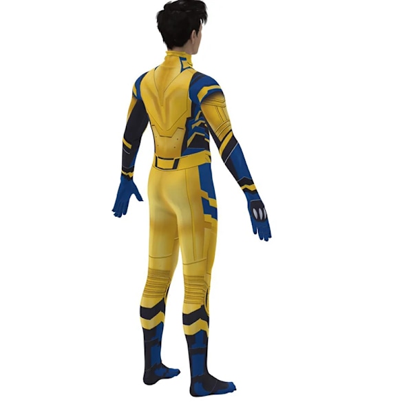 Wolverine Cosplay Kostym Jumpsuit Superhjälte Fest Halloween Wolverine Bodysuit Zentai för Vuxna Pojkar Asiatisk Storlek Adult 160 size A