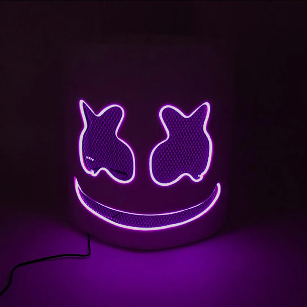 Luminous Cosplay DJ Marshmallow Mask Glowing Flash Mask DJ Musik Halloween Födelsedag Kostymtillbehör 08