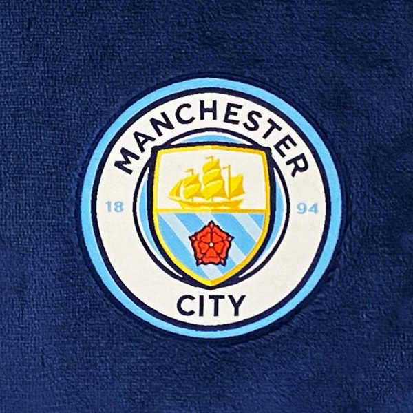 Manchester City FC Boys Pyjamas Allt-i-ett Loungewear Barn OFFICIELL gåva Navy Blue 10-11 Years