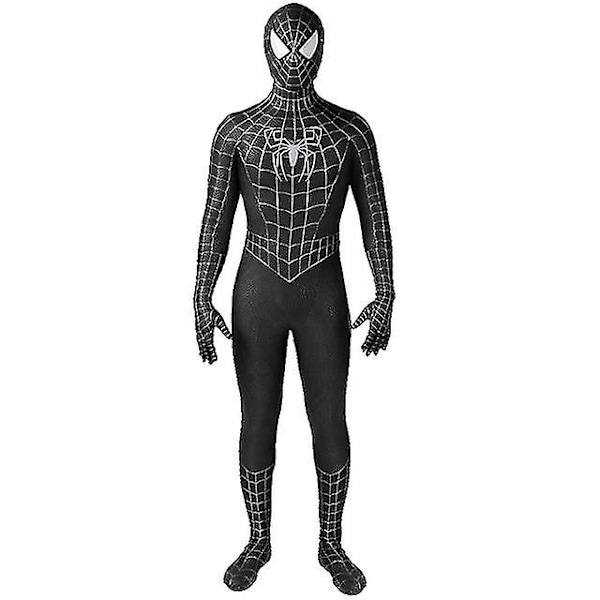 Svart/röd Tobey Maguire Spiderman kostym - perfekt för cosplay Halloween (vuxna/barn) 120 black